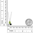 thumbnail image 4 of Gem Stone King 925 Silver and 10K Yellow Gold Peridot and Lab Grown Diamond and Onyx 3 Stone Pendant Necklace for Women | 2.27 Cttw | Pear Shape 8X6MM | Oval 7X5MM | Round 5MM | with 18 inch Chain, 4 of 4