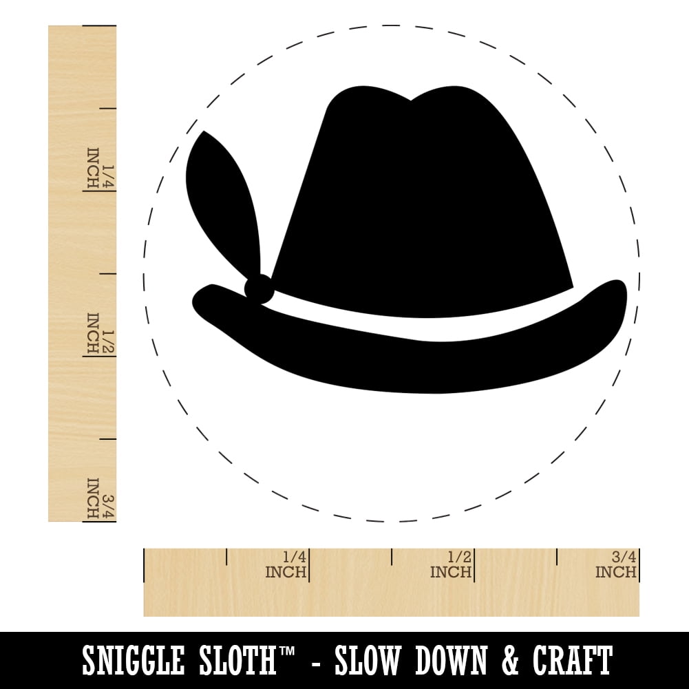 Bavarian Hat German Oktoberfest Self-Inking Rubber Stamp Ink Stamper - Fuchsia Ink - Small 3/4 Inch