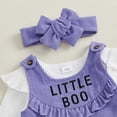 thumbnail image 6 of OJSFQUFP Baby Girls Halloween Comfortable and Breathable Set Long Sleeve Top Cute Printed Pinafore Dress Hairband Three Piece Set, 6 of 8