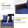 thumbnail image 4 of Superjoe 4 Piece Outdoor Patio Furniture Set, All-Weather Rattan Wicker Conversation Set with Fire Pit Table, Outdoor Sectional Sofa Set for Balcony Backyard Porch, Blue Cushion, 4 of 9
