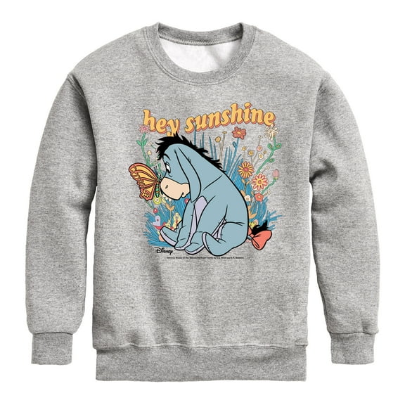 Winnie the Pooh - A Butterfly Lands on Eeyore's Nose - Hey Sunshine - Toddler And Youth Crewneck Fleece Sweatshirt