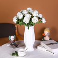 thumbnail image 3 of Zukuco 12 PCS Artificial Roses Flowers Silk Velvet Realistic Blossom Rose Long Stem Bouquets for Home Wedding Party Decoration(White), 3 of 6