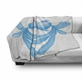 thumbnail image 3 of Kiss Soft Flannel Fleece Blanket, Abstract Blue Cartoon Fishes Kissing with Bubble Like Heart Shapes Romantic, Cozy Plush for Indoor and Outdoor Use, 60" x 80", Pale Blue Pink White, by Ambesonne, 3 of 6