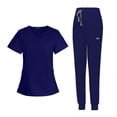 thumbnail image 1 of Pantalones superiores,Uniforme de enfermería para mujer,ropa de trabajo transpirable,Ropa,tops,pantalones,trajes,multibolsillos,masajes,Cómodos pantalones con cuello en V para el cuidado de, 1 of 8
