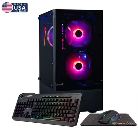 Gigatech Gaming Titan 7 Gaming PC Desktop - Ryzen 7 9700X, RTX 5060 TI, 64GB DDR5, 1TB SSD, RGB, Windows 11, Wi-Fi