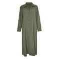 Dresses,Dresses for Women,Long Sleeve Dresses,Solid Color Dresses,Lapel