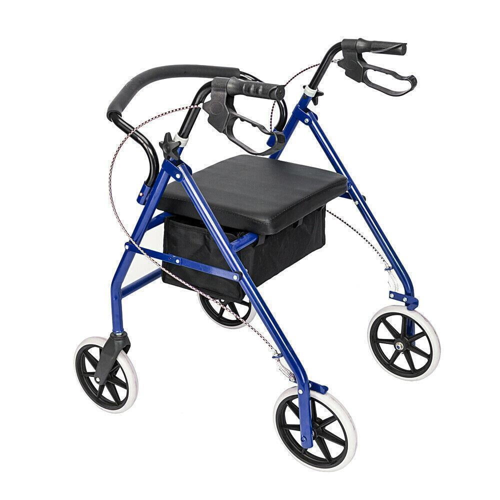 Heavy Duty Extra Wide Bariatric Rollator Rolling Walker with Padded