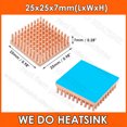 thumbnail image 1 of Free Ship 25*25*7mm Square Pure Copper Pin Fins Heatsink Radiator Cooler With Thermal Conductive Adhesive Pad For Electronics IC With Pad 1pcs, 1 of 6
