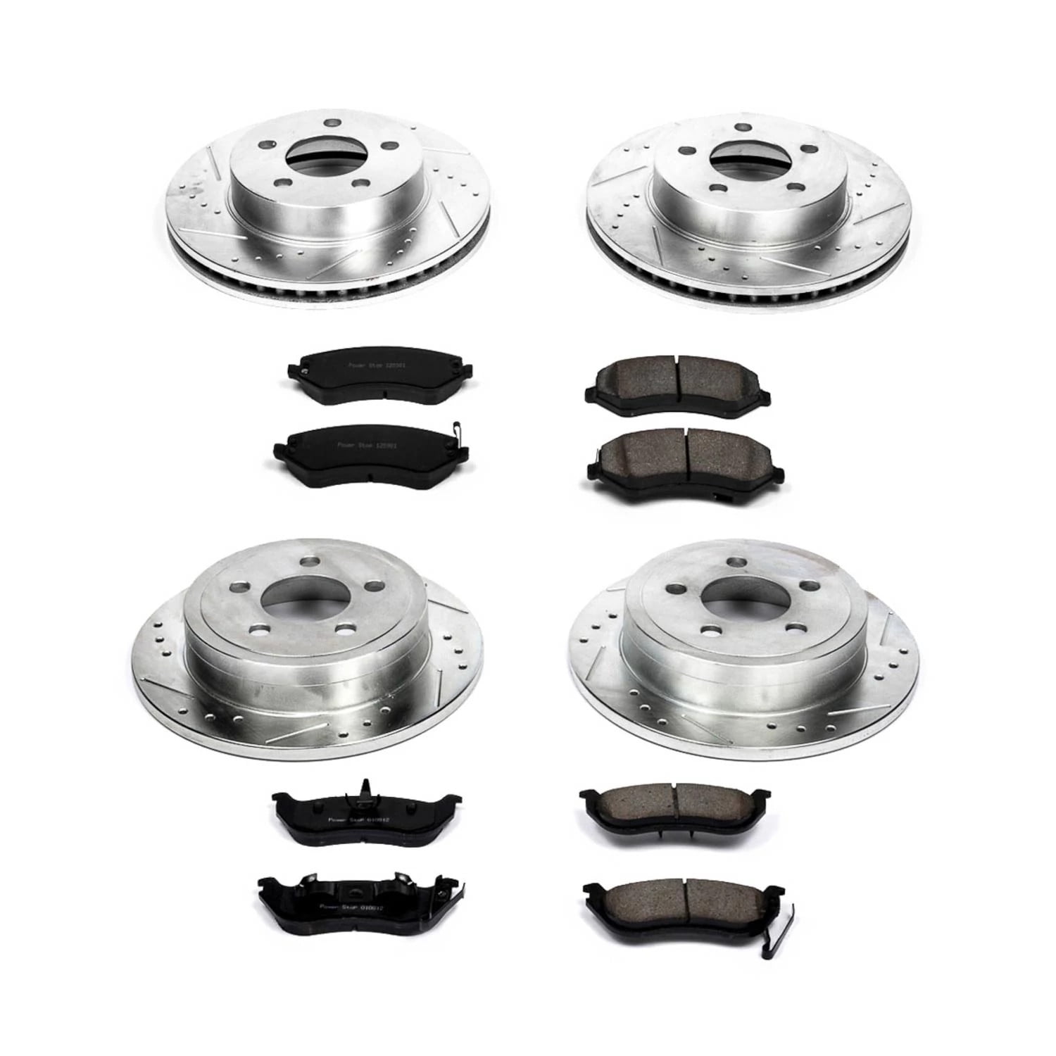 PowerStop Front and Rear Z23 Evolution Sport Carbon-Fiber Ceramic Brake Pad and Drilled & Slotted Rotor Kit Fits: JEEP Select Models K2162