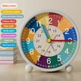 thumbnail image 3 of Telling Time Teaching Clock with Colorful Dial,Silent Clock Movement,Battery Operated with Back-Light,for Kids,Teens and Nice Bedroom,Desk Decor, 3 of 5