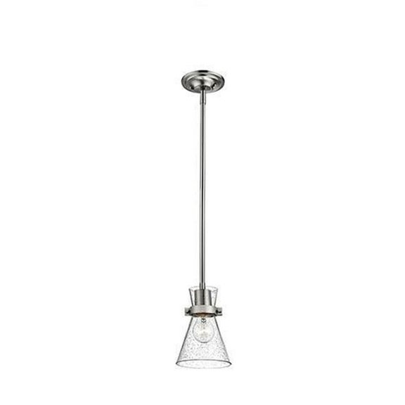 Millennium Lighting  Layton Brushed Nickel Pendant Light with Seeded Glass Shade