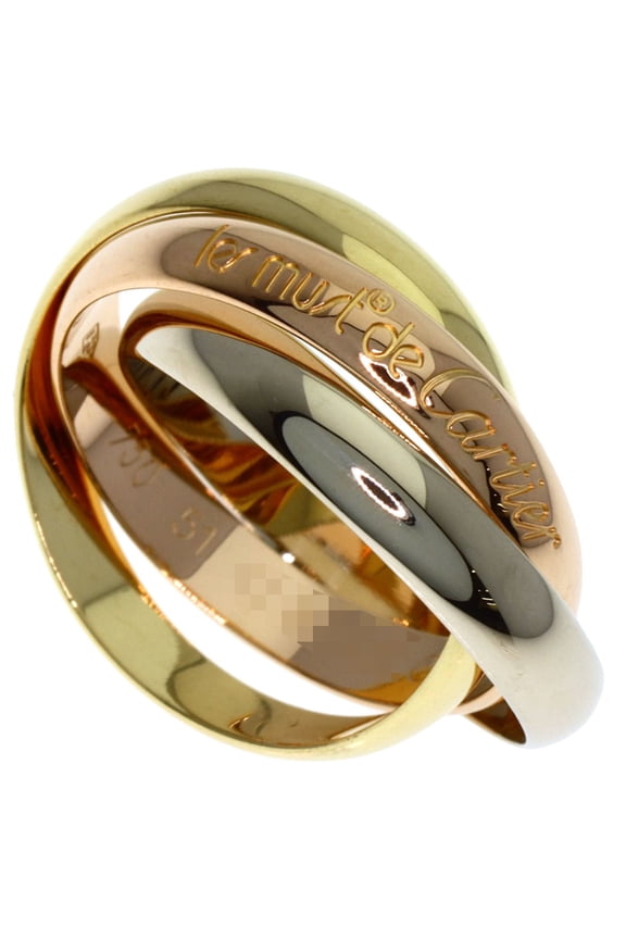 Pre-Owned Cartier Trinity #51 Ring, 18K Yellow Gold/18K Pink White Gold, Women's, CARTIER