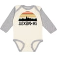 thumbnail image 3 of Inktastic Jackson Mississippi Skyline Retro Boys or Girls Long Sleeve Baby Bodysuit, 3 of 5