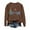 Brown, variant on Women's Sweatshirt Christmas Long Sleeve Crew Neck Donkey Graphic Pullover Tops Winter Casual Cozy Soft Loose Fall Women Sweatshirt White S