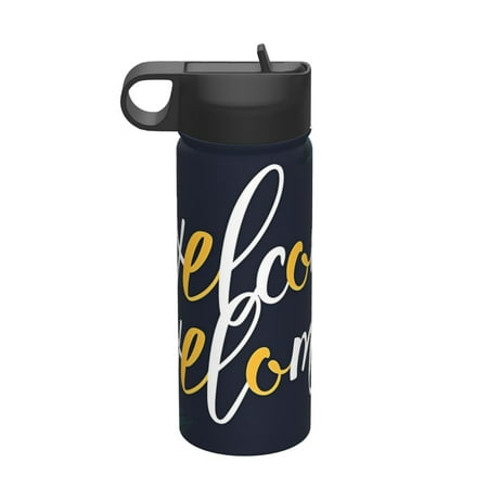 

Qekee Sunflower Welcome A Print 18OZ Sports Insulated Kettle Coffee Mug Travel Tea Mug Thermos Cup 18 Stainless Steel Water Bottle For Running Hiking Cycling
