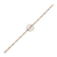 thumbnail image 2 of 4mm Rose Gold Plated Silver Flat Figaro Chain Link Bracelet, 9 inches, 2 of 7
