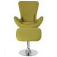 thumbnail image 3 of Flash Furniture Egg Series Green Fabric Side Reception Chair with Ottoman, 3 of 5