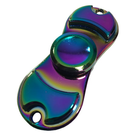 Fidget Spinner High Speed Rainbow Metal 2 Prong Spinning Relief (Best Spinning Fidget Spinner)