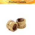 thumbnail image 3 of HUGFEGWE M4x4mm Female Thread Knurled Nuts,100PCS Hx5mm OD Brass Threaded Insert Embedment Nuts Hydraulic Welded Joint Injection Molding Assortment Kit for 3D Printing Injection Molding CJB91-24981, 3 of 8