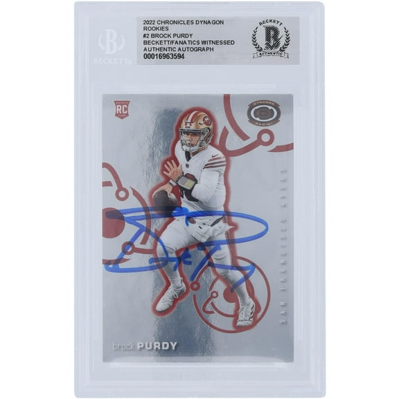Brock Purdy San Francisco 49ers Autographed 2022 Panini Dynagon #D-2 Beckett Fanatics Witnessed Authenticated Rookie Card - Fanatics Authentic Certified