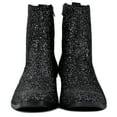 thumbnail image 6 of OSSTONE Dress Boots Glitter Chukka Boots for Men Zipper-up Leather Casual Heel Shoes JY022-Glitter-Black-7 Glitter Black, 6 of 6