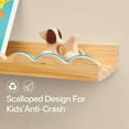 thumbnail image 3 of Scalloped Baby Book Shelf,Floating Shelves for Wall Set of 4 Natural Solid Pine Wood Nursery Bookshelves with Wave Lip for Bedroom Kids, Toddler Room, Baby Room, Nursery Decor(Natural,60cm), 3 of 11