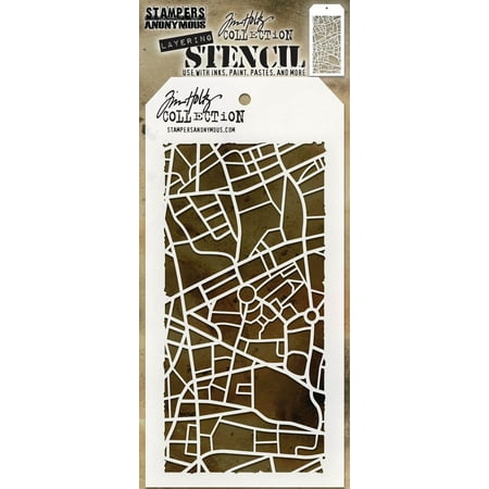 UPC: 0793888453401 | Tim Holtz Layered Stencil 4.125 X8.5 -Metropolis