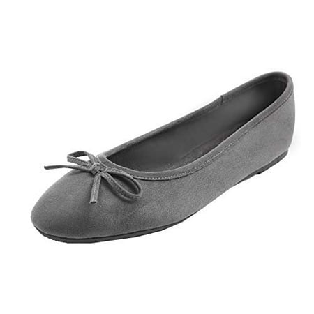 

Feversole Women s Ultra Soft Colorful Memory Foam Cushioned Faux Suede Home Ballet Flats Dark Grey Size 6 M US