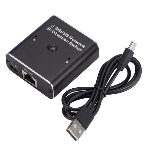 Conmutador de Red Gigabit Puerto de Red RJ45 2 en 1 Salida Cable de Red Compartido Divisor de Red Sin Enchufe Adaptador Ethernet