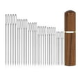 thumbnail image 2 of Tachiuwa 30 Pieces Large Eye Darning Pins with Wood Storage Box Crafting Tool DIY Handcrafts Making Hand Embroidery Yarn Knitting Pins, 2 of 10