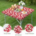 thumbnail image 4 of Red Christmas Snowman Pattern Square Fitted Tablecloth with Elastic Edge,Square Table Cover,Washable Elastic Table Cover for Home Kitchen Party Decor 36"x36", 4 of 6