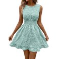 thumbnail image 2 of QUNYINEY Mini Summer Dresses for Women 2026 Sleeveless Boho A Line Sundress Ruffle Slim Fit Crew Neck Casual Dresses, 2 of 8