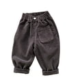 thumbnail image 2 of cfhntfmh Kids Corduroy Pants Casual Baggy Elastic Waisted Pants with Pocket Fall Winter Fashion Outfit (Dark Grey,7-8 Years), 2 of 5