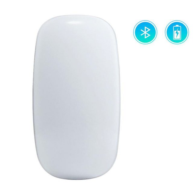 Ratón Bluetooth recargable, ratón portátil ultrafino para ordenador portátil Mac (blanco)