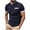 A0217-Navy, variant on QUINDOS Polo Mens Shirts Casual High Neck Short Sleeve Shirts Loose Solid Tennis Pocekts T-shirts
