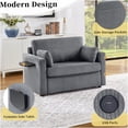 thumbnail image 5 of Twin Size Convertible Sleeper Sofa Loveseat with USB Ports, Side Table & Storage Pocket, Modern Corduroy for Small Spaces, Gray, 5 of 10