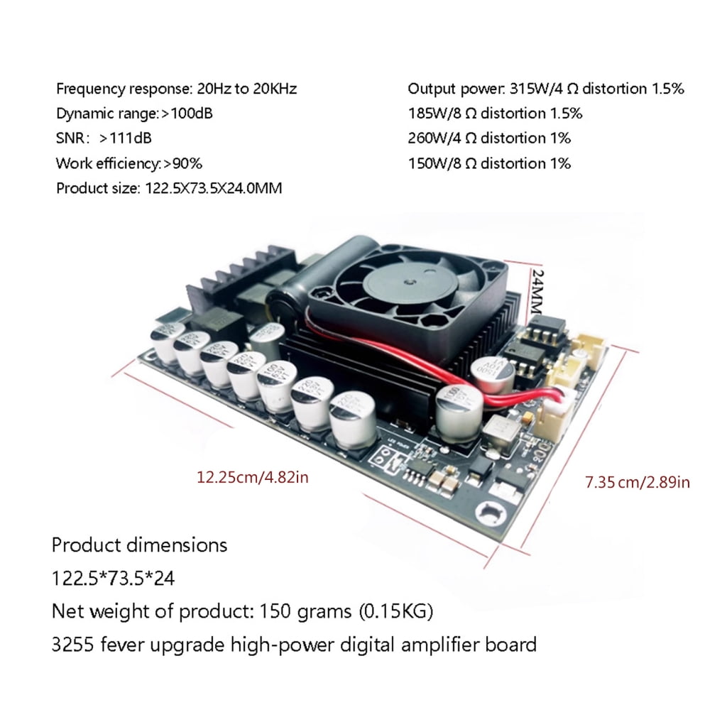 TPA3255 HIFI Digital Amplifiers Module 300Wx2 Efficiency Class D Digital Amplifiers for Sound