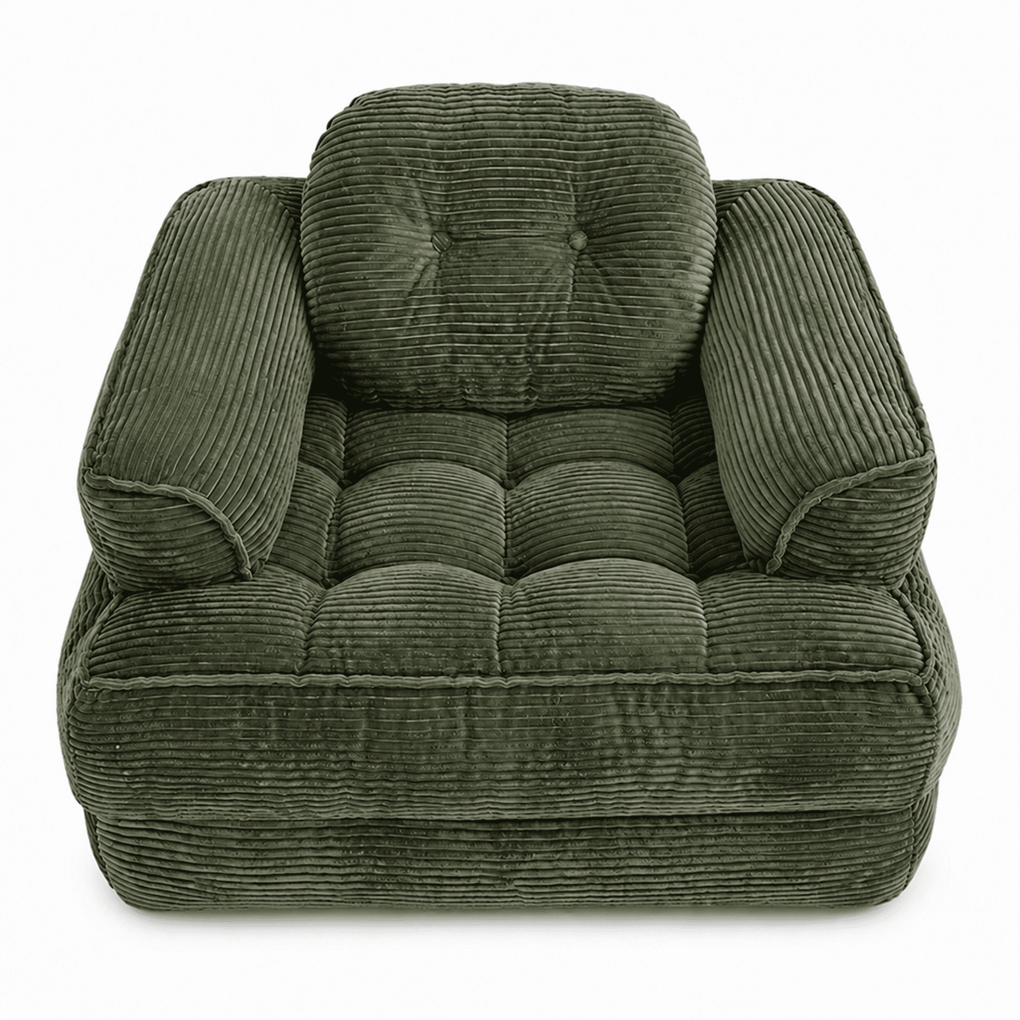 Leumius 70" Folding Sofa Bed,Convertible Single Sofa Bed with Armrest,2-in-1 Corduroy Boneless Foldable Bed with Pillows for Bedroom, Living Room, Homestay, Game Room,Dark Green