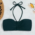 thumbnail image 4 of wamacs Bikini Tops for Women Cropped Tankini Tops Padded Front Knot Twist Cut Out Adjustable Swimwear Top Only Summer Sexy Swimwear (Black,S), 4 of 9