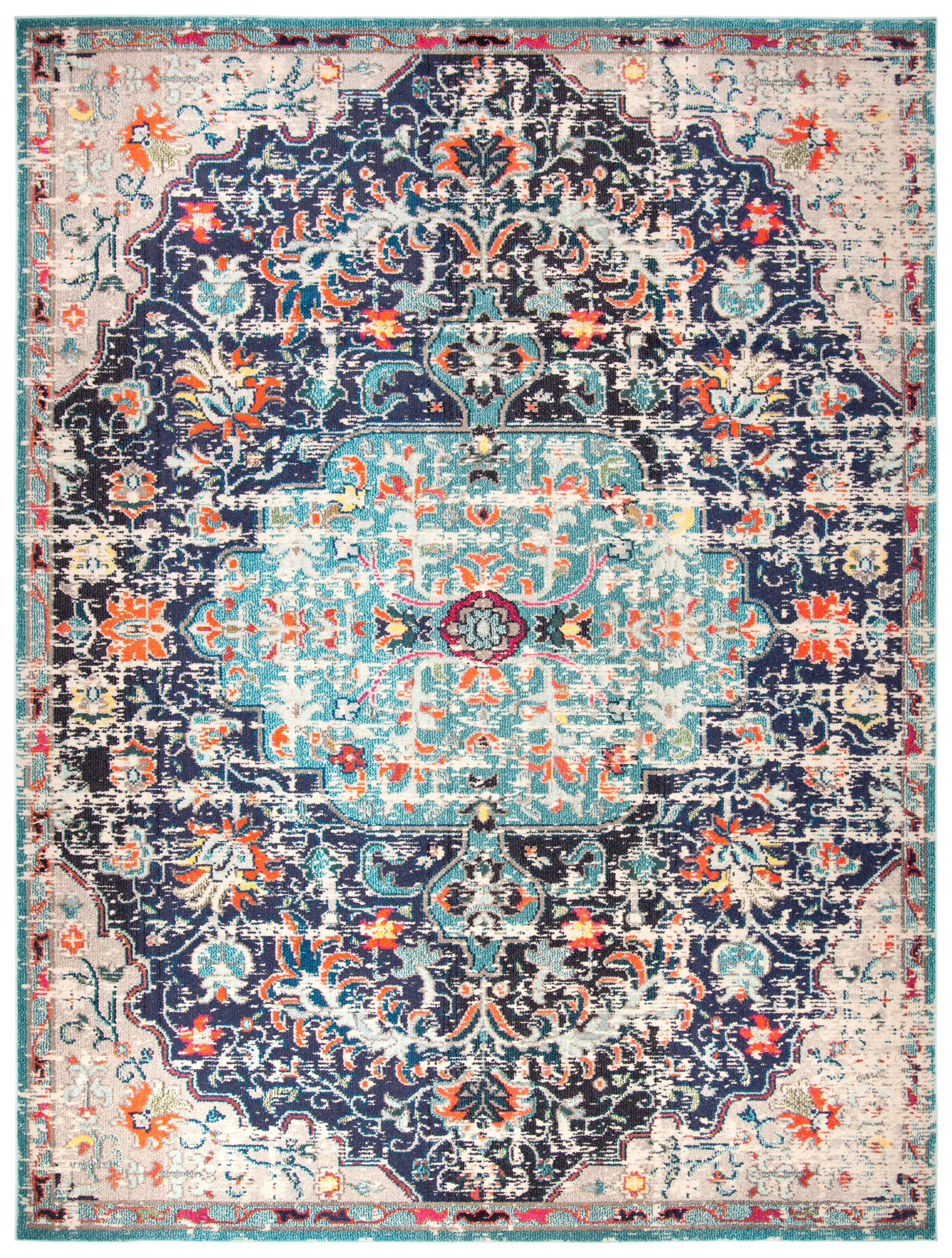 Safavieh Madison Joandra Southwestern Area Rug, Black/Teal, 9' x 12'