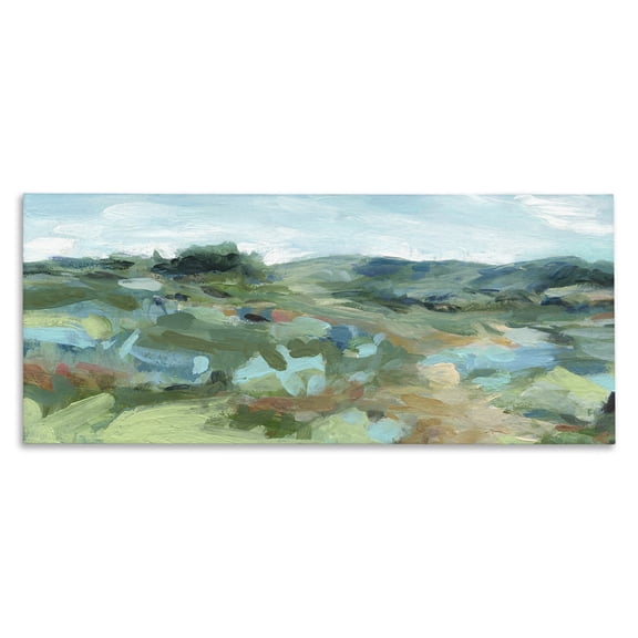 Stupell Industries Painterly Landscape Greenery Landscape & Nature Painting Wrapped Canvas Canvas Art Print Wall Art, 24 x 10