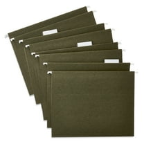 Pen+Gear Standard Green Hanging File Folders, Letter Size, 1/5 Cut Tabs and Inserts, Box of 25