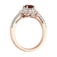 thumbnail image 2 of 1 1/4 Carat Oval Shape Ruby and Round Diamond Engagement Ring in 10K Rose Gold (Ring Size 8), 2 of 7