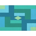 thumbnail image 1 of Ahgly Company Machine Washable Indoor Rectangle Transitional Bright Turquoise Blue Area Rugs, 4' x 6', 1 of 7