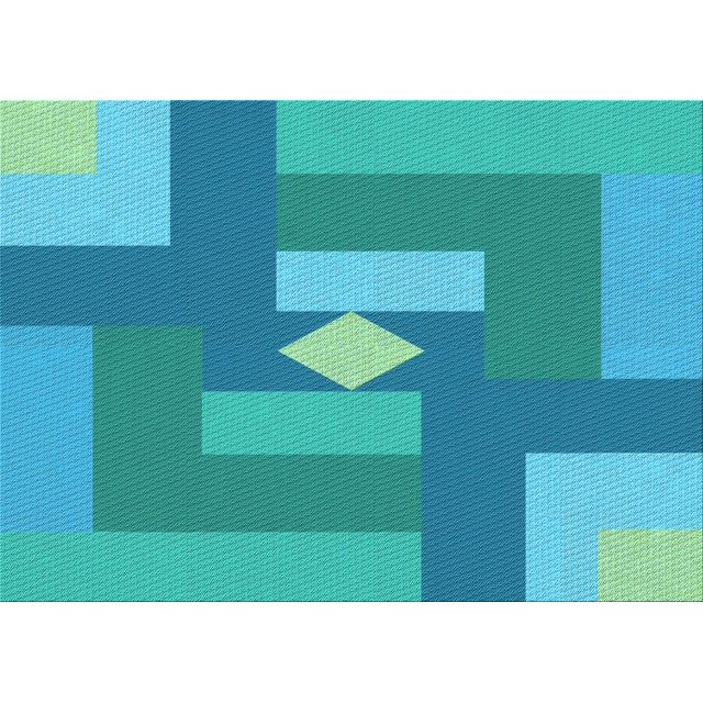 Ahgly Company Machine Washable Indoor Rectangle Transitional Bright Turquoise Blue Area Rugs, 6' x 9'