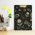 thumbnail image 6 of FMSHPON Skull Clipboard Hardboard Wood Nursing Clip Board and Pull for Standard A4 Letter 13x9 inches, 6 of 8
