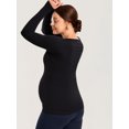 thumbnail image 5 of Long Sleeve Maternity Tops Square Neck Pregnancy Basic Shirts Soft Casual Tee, 5 of 5