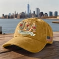 thumbnail image 2 of 250 Anniversary USA Hat 4th of July American Flag Cap Adjustable Retro Denim Hat Patriotic Commemorative Gift for Veterans History Lovers,Yellow, 2 of 6