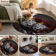 thumbnail image 5 of Round Rug 3.3Ft Washable Non-Slip, Lions Couples Circle Area Rugs for Living Room Bedroom, Valentine's Day Red Roses Crown Animal Indoor Floor Mats Carpet Runner for Home Decor Aesthetic, 5 of 8