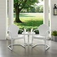 thumbnail image 6 of Crosley Furniture Tulip 3 Piece 22"Round Metal Patio Conversation Set in White, 6 of 7